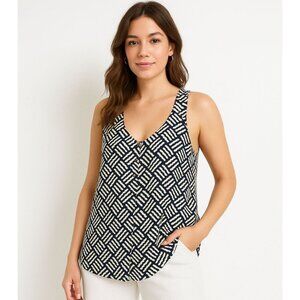 Anthropologie | Maeve Womens Ardmore Swing Tank Blouse Geometric Print Size 4